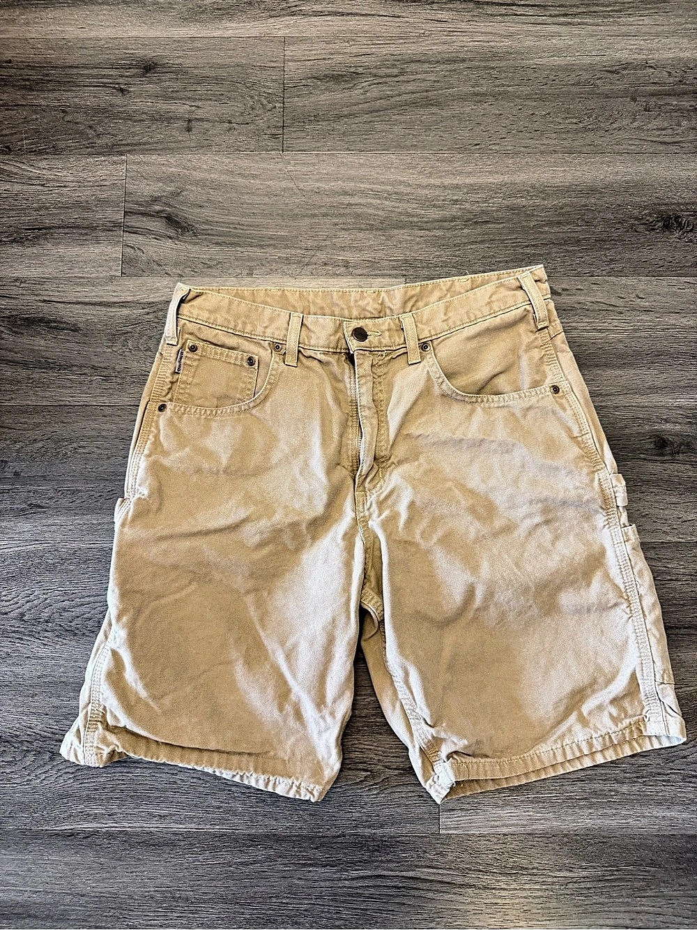 Carhartt B180 QKH Canvas Utility Work Shorts Men's Cargo Shorts Waist 32 Brown